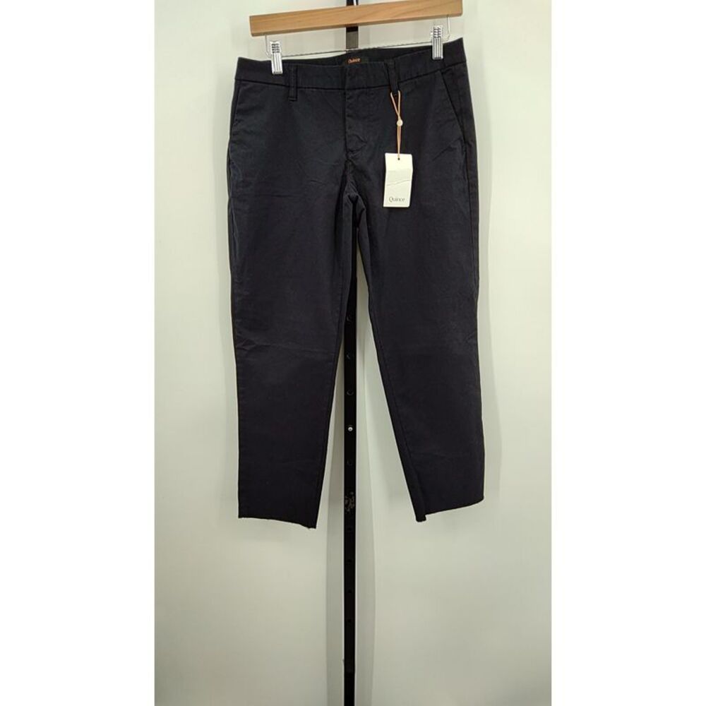 Quince Womens Organic Stretch Cotton Chino Pants Black, Size 6, NEW